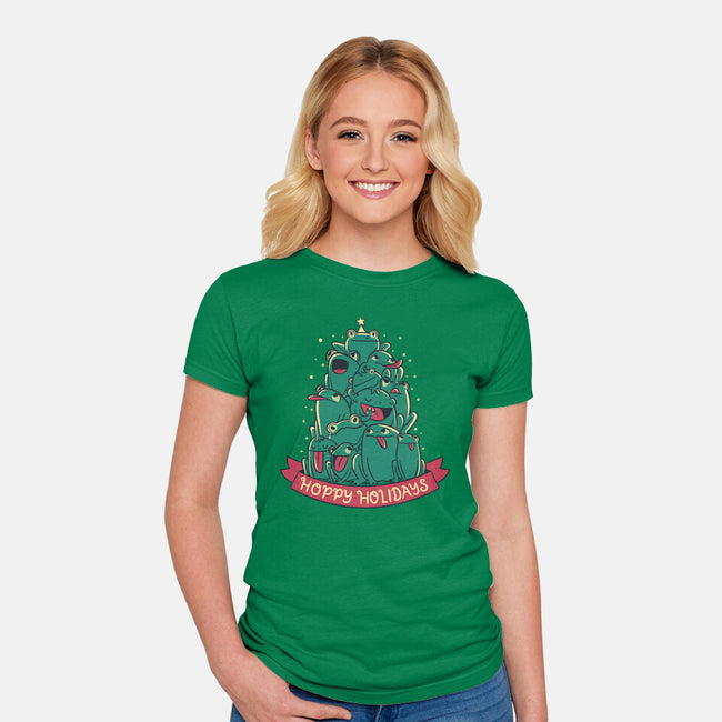 Hoppy Holidays-Womens-Fitted-Tee-Aarons Art Room