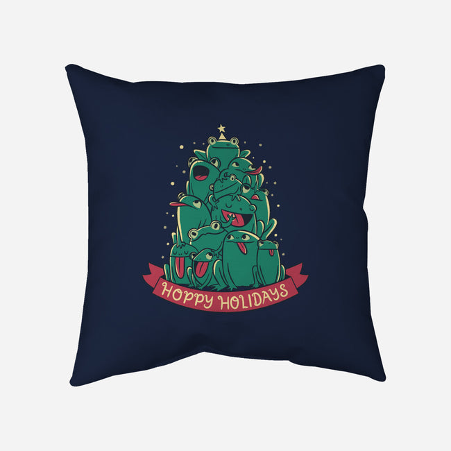 Hoppy Holidays-None-Removable Cover-Throw Pillow-Aarons Art Room