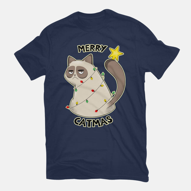 A Merry Catmas-Mens-Basic-Tee-Umberto Vicente