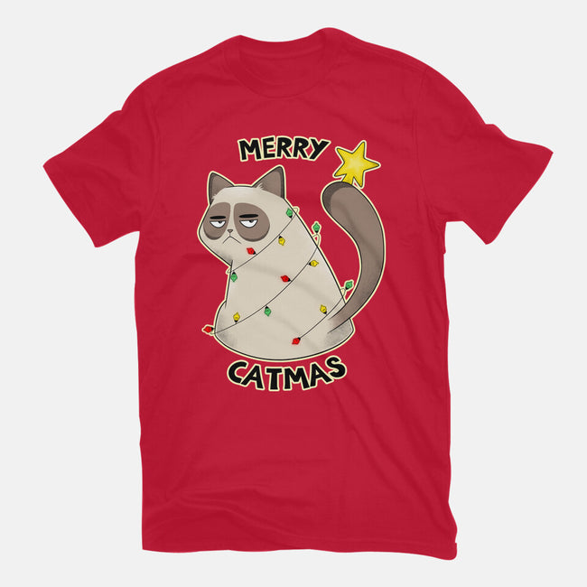 A Merry Catmas-Mens-Basic-Tee-Umberto Vicente