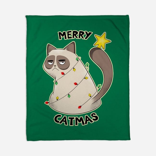 A Merry Catmas-None-Fleece-Blanket-Umberto Vicente