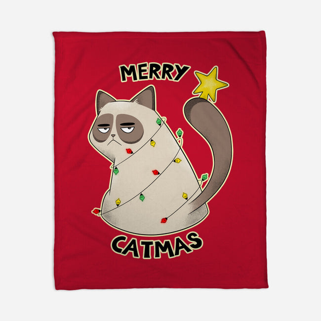 A Merry Catmas-None-Fleece-Blanket-Umberto Vicente