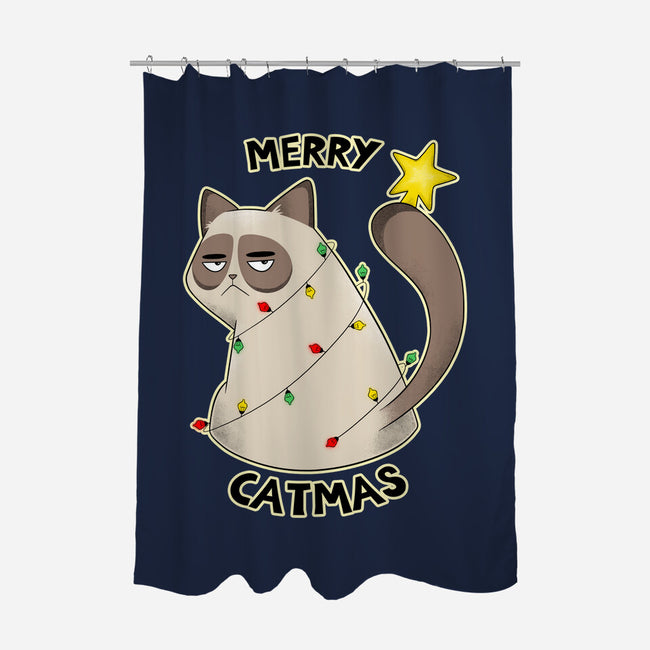 A Merry Catmas-None-Polyester-Shower Curtain-Umberto Vicente