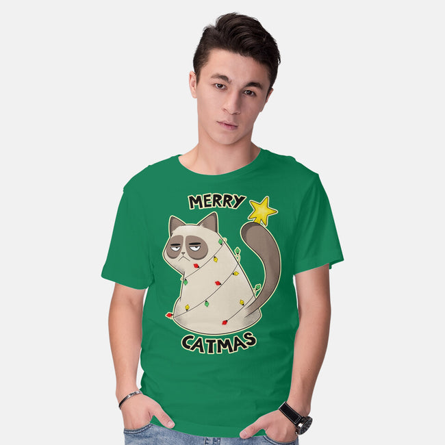 A Merry Catmas-Mens-Basic-Tee-Umberto Vicente