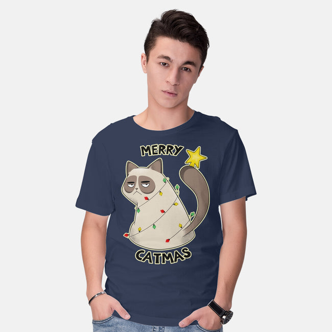 A Merry Catmas-Mens-Basic-Tee-Umberto Vicente