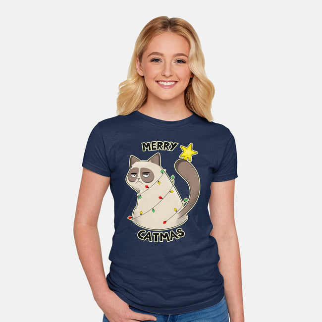 A Merry Catmas-Womens-Fitted-Tee-Umberto Vicente