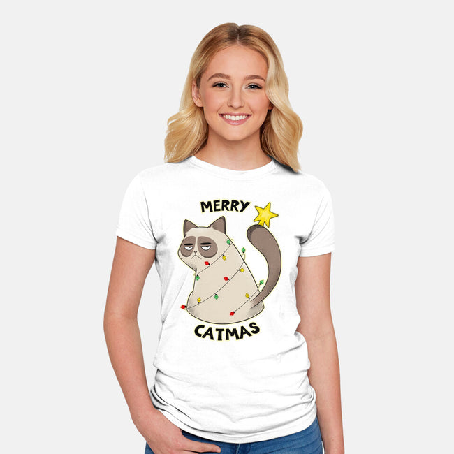 A Merry Catmas-Womens-Fitted-Tee-Umberto Vicente