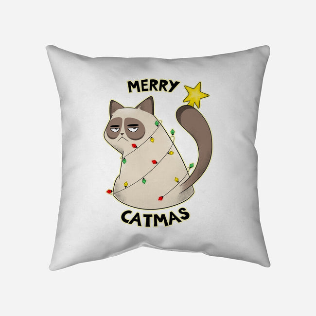 A Merry Catmas-None-Removable Cover-Throw Pillow-Umberto Vicente