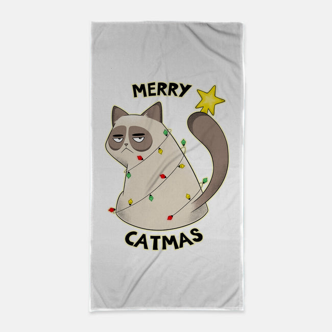 A Merry Catmas-None-Beach-Towel-Umberto Vicente