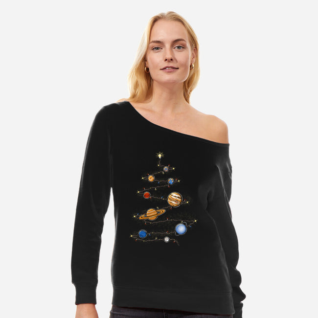 Cosmos Christmas-Womens-Off Shoulder-Sweatshirt-Umberto Vicente