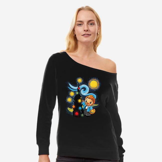 Christmas Art-Womens-Off Shoulder-Sweatshirt-Vallina84