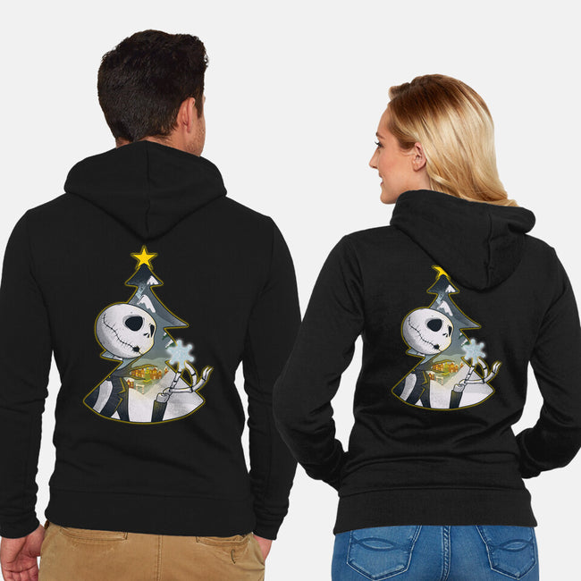 Nightmare Snowflake-Unisex-Zip-Up-Sweatshirt-Claudia