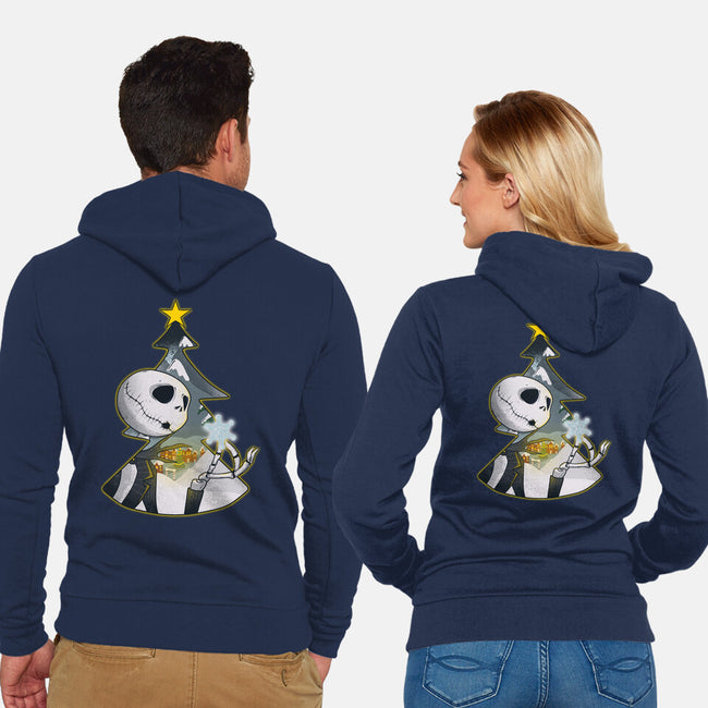 Nightmare Snowflake-Unisex-Zip-Up-Sweatshirt-Claudia