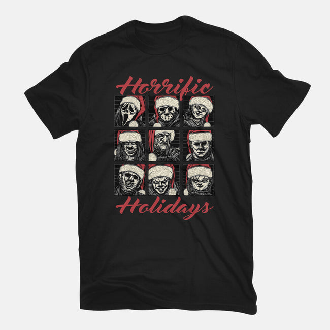 Horrific Holidays-Womens-Basic-Tee-momma_gorilla