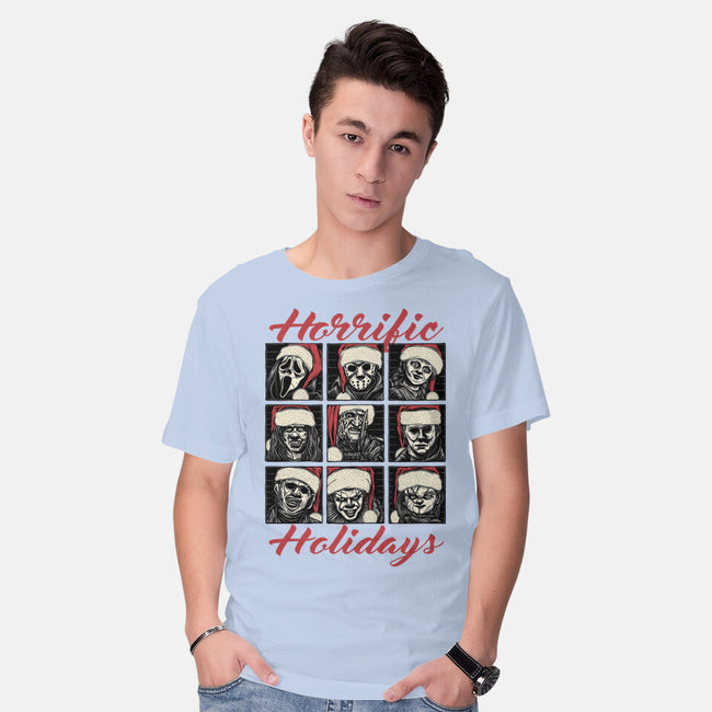 Horrific Holidays-Mens-Basic-Tee-momma_gorilla