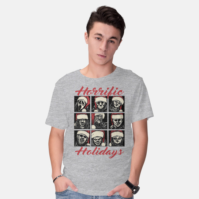 Horrific Holidays-Mens-Basic-Tee-momma_gorilla