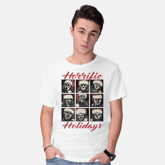 Horrific Holidays-Mens-Basic-Tee-momma_gorilla