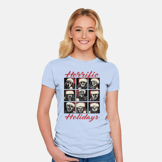 Horrific Holidays-Womens-Fitted-Tee-momma_gorilla