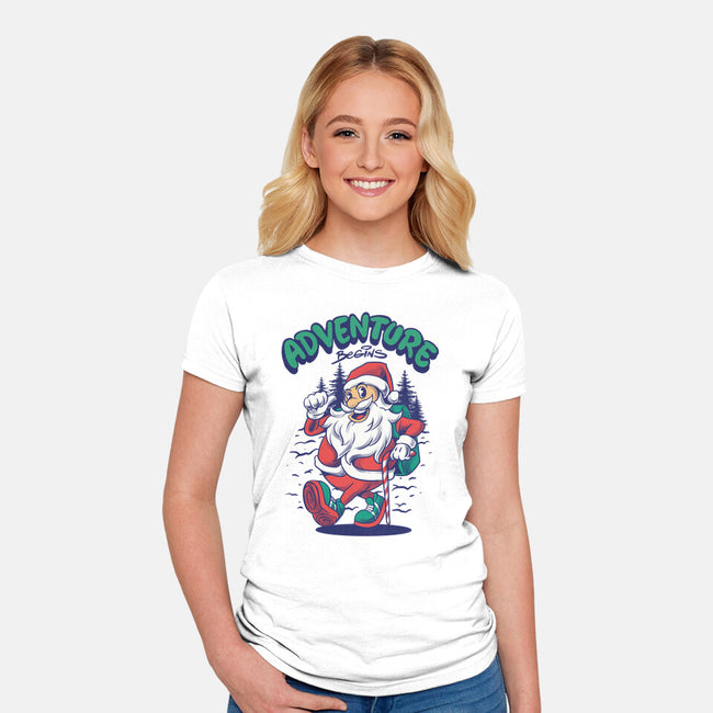 Adventure Begins-Womens-Fitted-Tee-spoilerinc