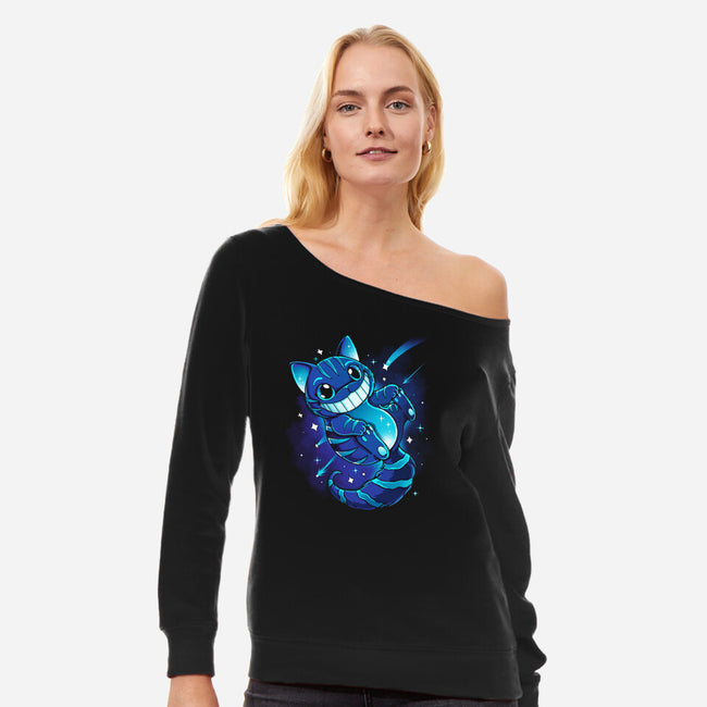 Cheshire Galaxy-Womens-Off Shoulder-Sweatshirt-Vallina84