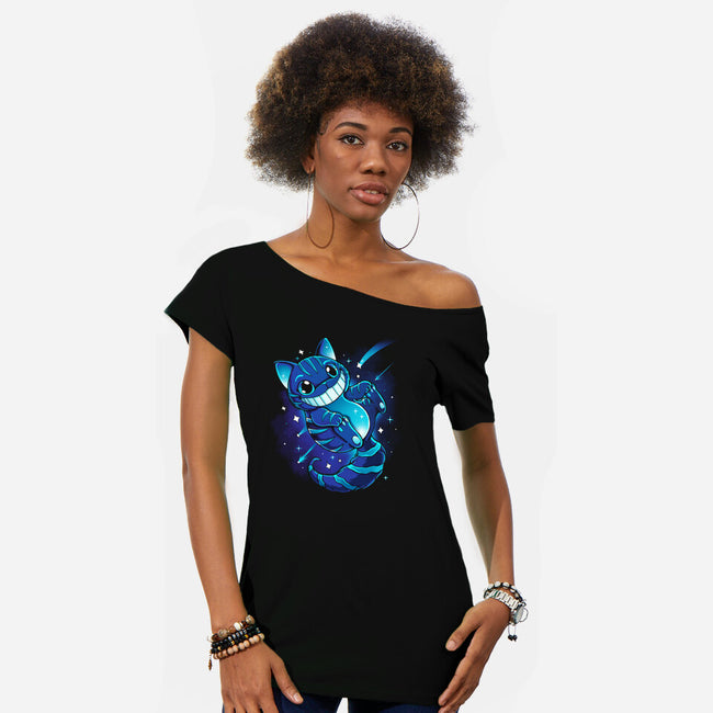 Cheshire Galaxy-Womens-Off Shoulder-Tee-Vallina84