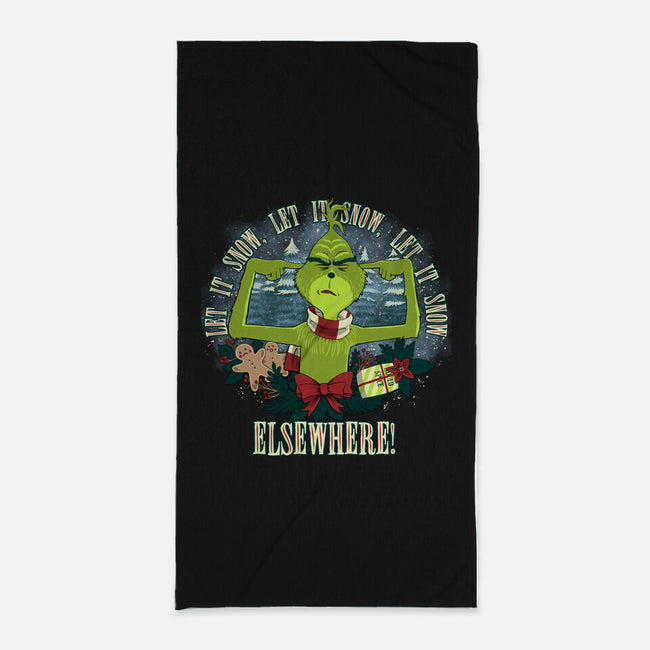 Let It Snow Elsewhere-None-Beach-Towel-rmatix