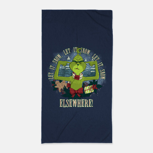 Let It Snow Elsewhere-None-Beach-Towel-rmatix