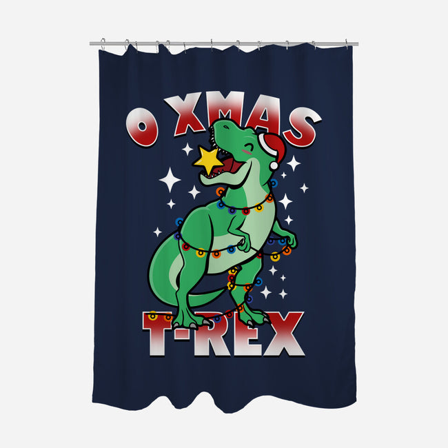 O Xmas T-Rex-None-Polyester-Shower Curtain-Boggs Nicolas