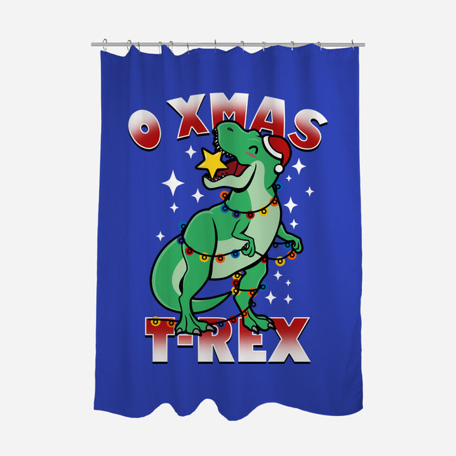 O Xmas T-Rex-None-Polyester-Shower Curtain-Boggs Nicolas