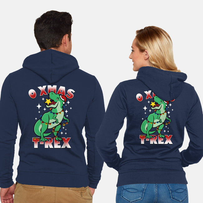 O Xmas T-Rex-Unisex-Zip-Up-Sweatshirt-Boggs Nicolas