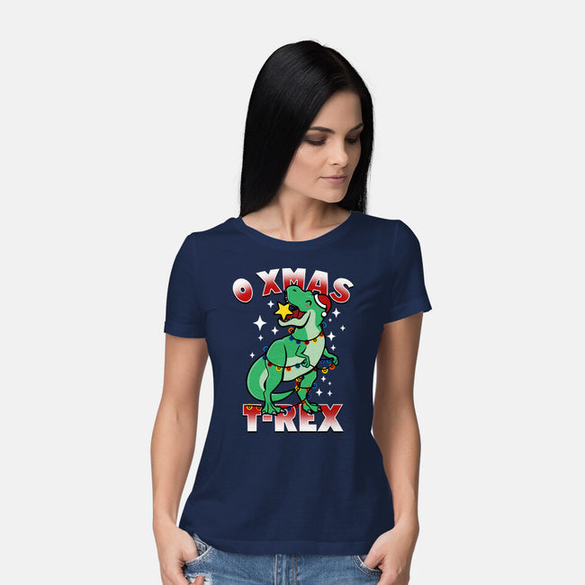 O Xmas T-Rex-Womens-Basic-Tee-Boggs Nicolas