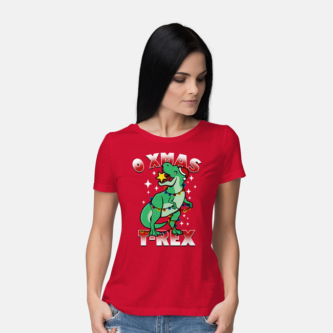 O Xmas T-Rex-Womens-Basic-Tee-Boggs Nicolas