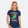 O Xmas T-Rex-Womens-Fitted-Tee-Boggs Nicolas