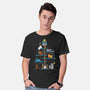 Christmas Tree House Cats-Mens-Basic-Tee-Vallina84