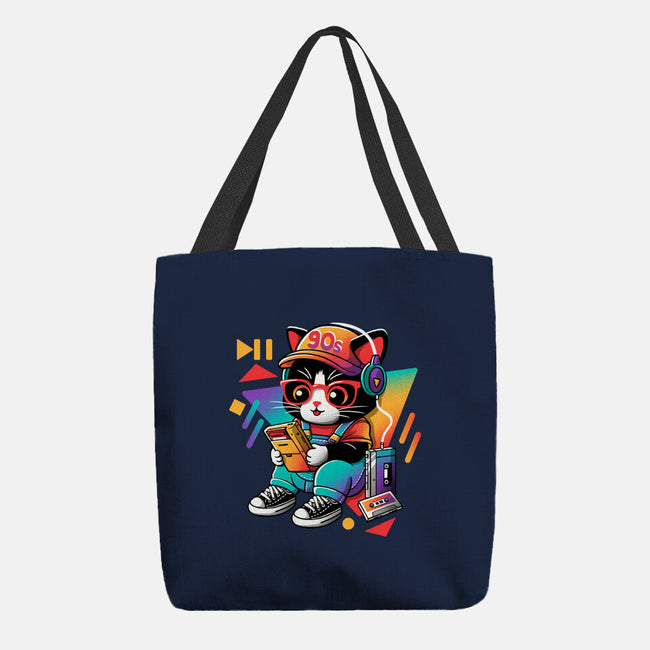 90s Cat Child-None-Basic Tote-Bag-NemiMakeit