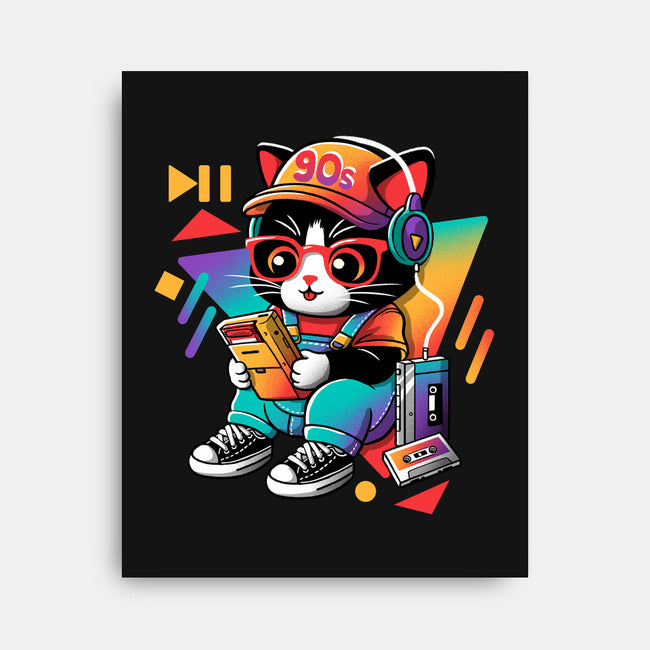 90s Cat Child-None-Stretched-Canvas-NemiMakeit