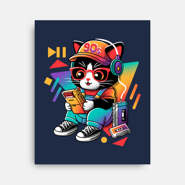 90s Cat Child-None-Stretched-Canvas-NemiMakeit