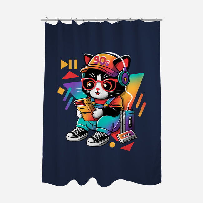 90s Cat Child-None-Polyester-Shower Curtain-NemiMakeit