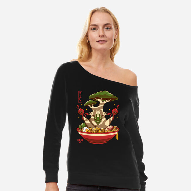 Maracas Dance Ramen-Womens-Off Shoulder-Sweatshirt-Alundrart