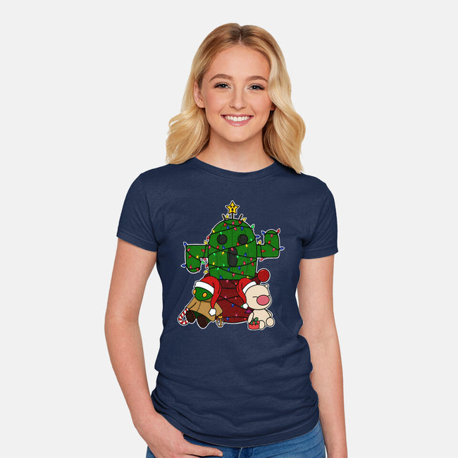 Christmas Cactuar-Womens-Fitted-Tee-Alexhefe