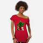 Christmas Cactuar-Womens-Off Shoulder-Tee-Alexhefe