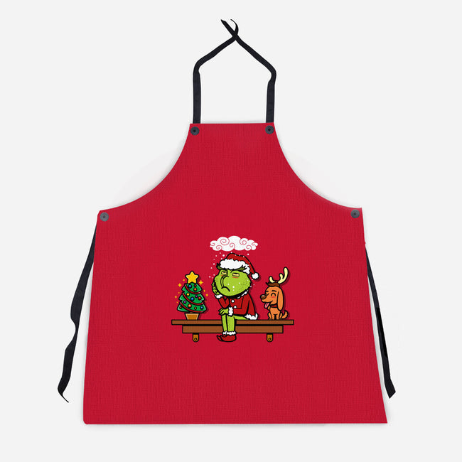 Grinch On The Shelf-Unisex-Kitchen-Apron-Boggs Nicolas