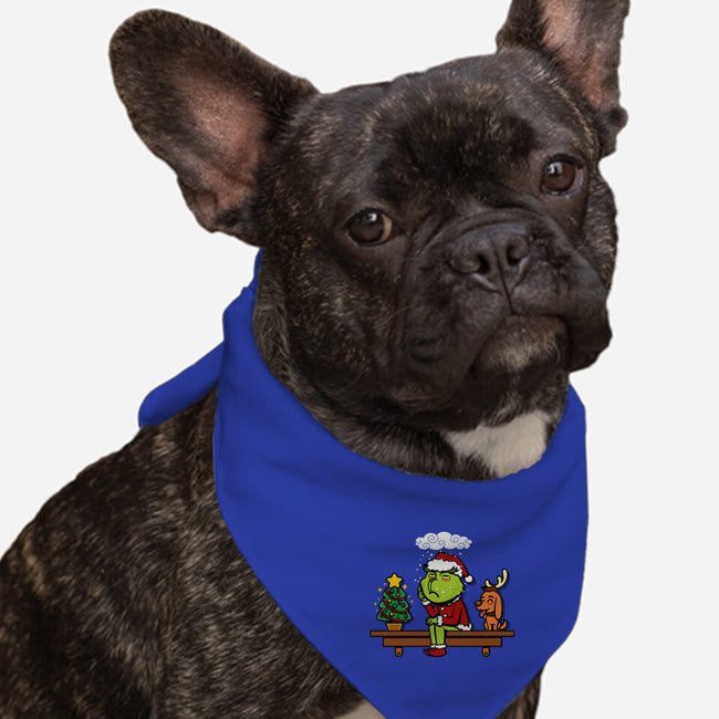 Grinch On The Shelf-Dog-Bandana-Pet Collar-Boggs Nicolas