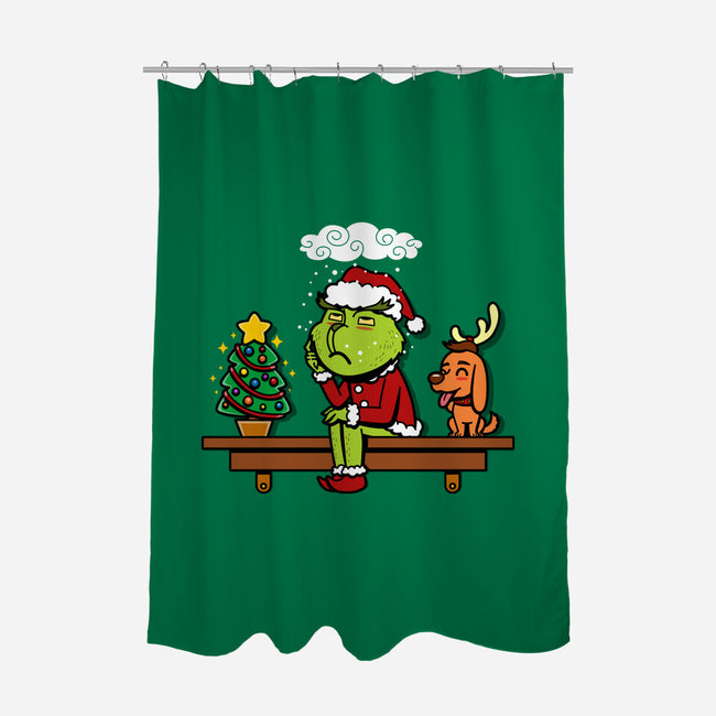 Grinch On The Shelf-None-Polyester-Shower Curtain-Boggs Nicolas