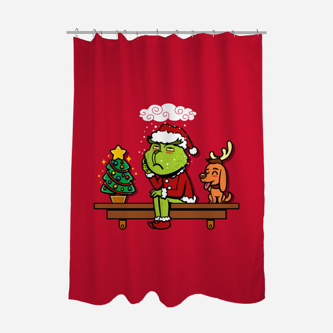 Grinch On The Shelf-None-Polyester-Shower Curtain-Boggs Nicolas