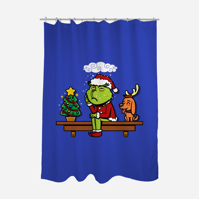 Grinch On The Shelf-None-Polyester-Shower Curtain-Boggs Nicolas