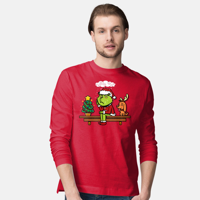 Grinch On The Shelf-Mens-Long Sleeved-Tee-Boggs Nicolas