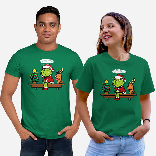 Grinch On The Shelf-Unisex-Basic-Tee-Boggs Nicolas