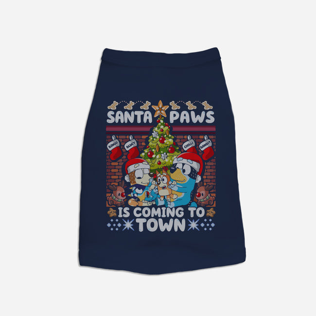 Santa Paws Is Coming-Cat-Basic-Pet Tank-CoD Designs