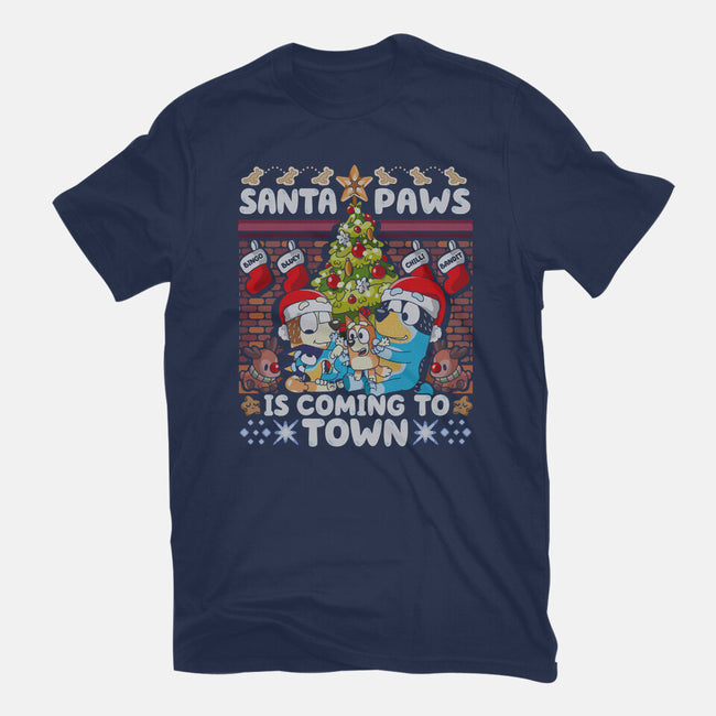 Santa Paws Is Coming-Mens-Basic-Tee-CoD Designs